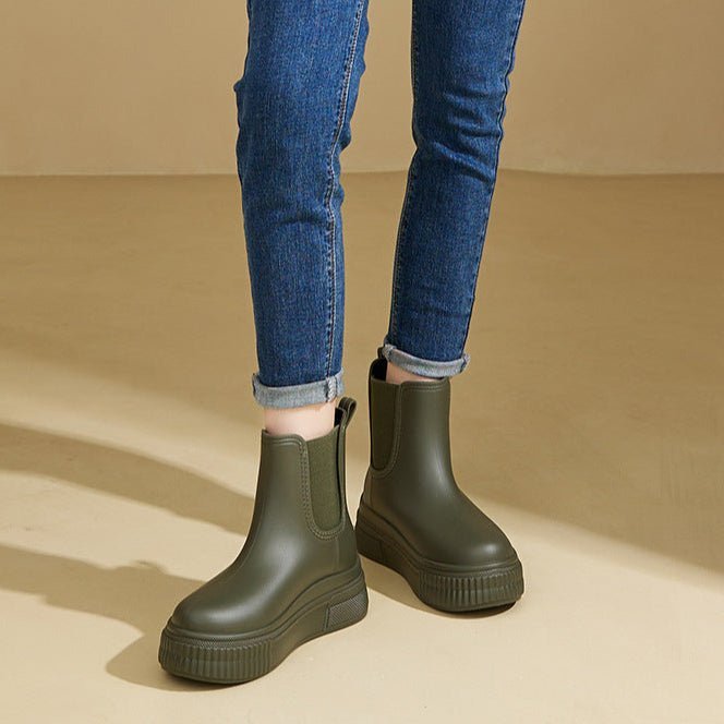 Chelsea Boots Women's Waterproof Platform Rain Ankle