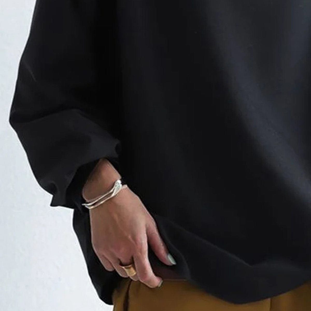 High Neck Knit Top Oversized Long Sleeve Relaxed Fit