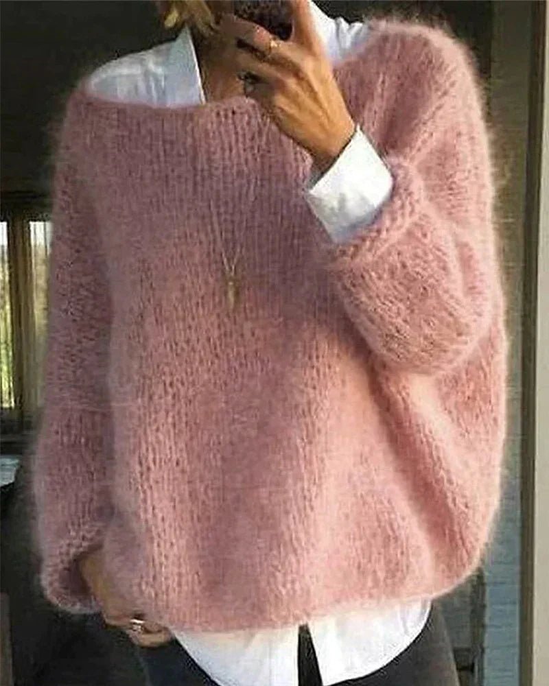 Knit Sweater Oversized Soft Layering Jumper - Pink