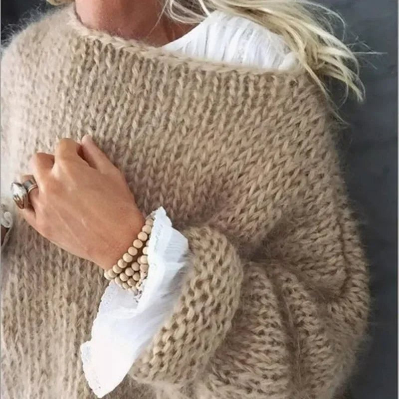 Knit Sweater Oversized Soft Layering Jumper - Khaki