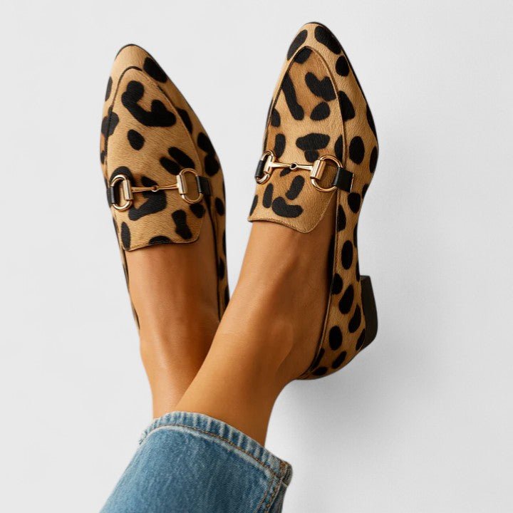 Loafers Women's Pointed Toe Slip-On Animal Print Flats - Leopard