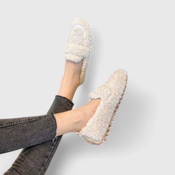 Loafers Women's Slip-On Comfort Textured Fleece Winter