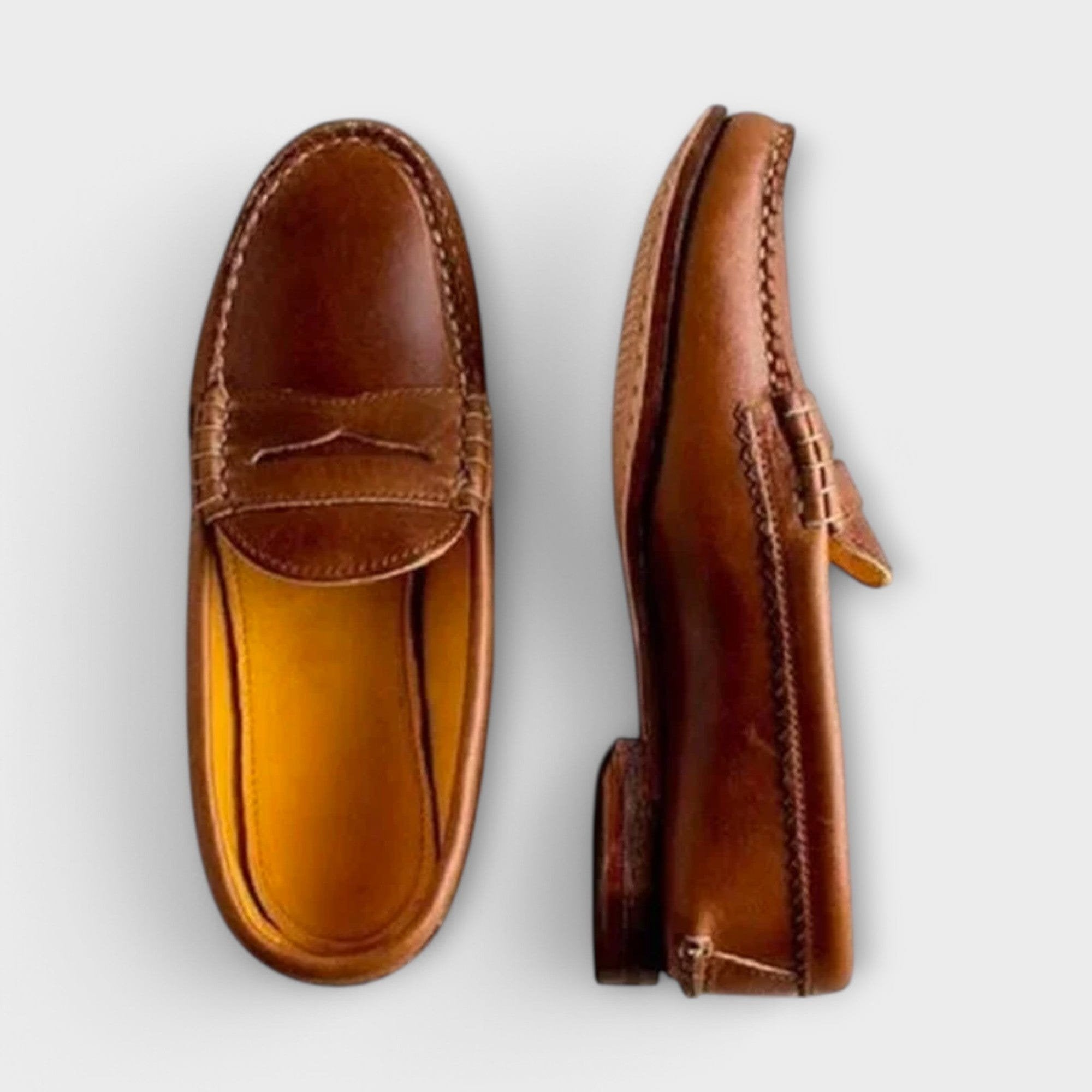 Loafers Women's Slip-On Penny Classic Leather Comfort - Brown
