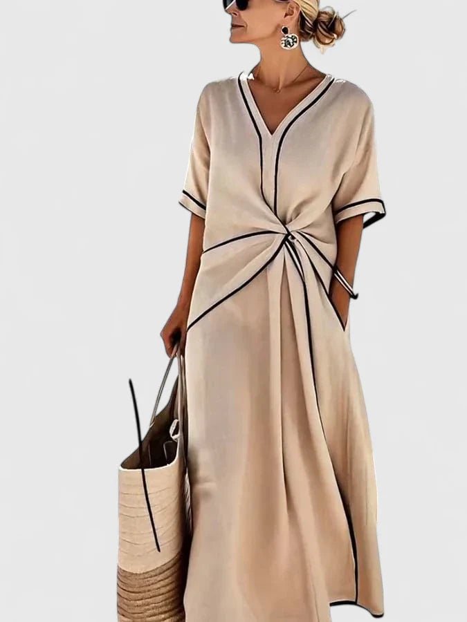 Maxi Wrap Dress V-Neck Twist Front Lightweight Summer