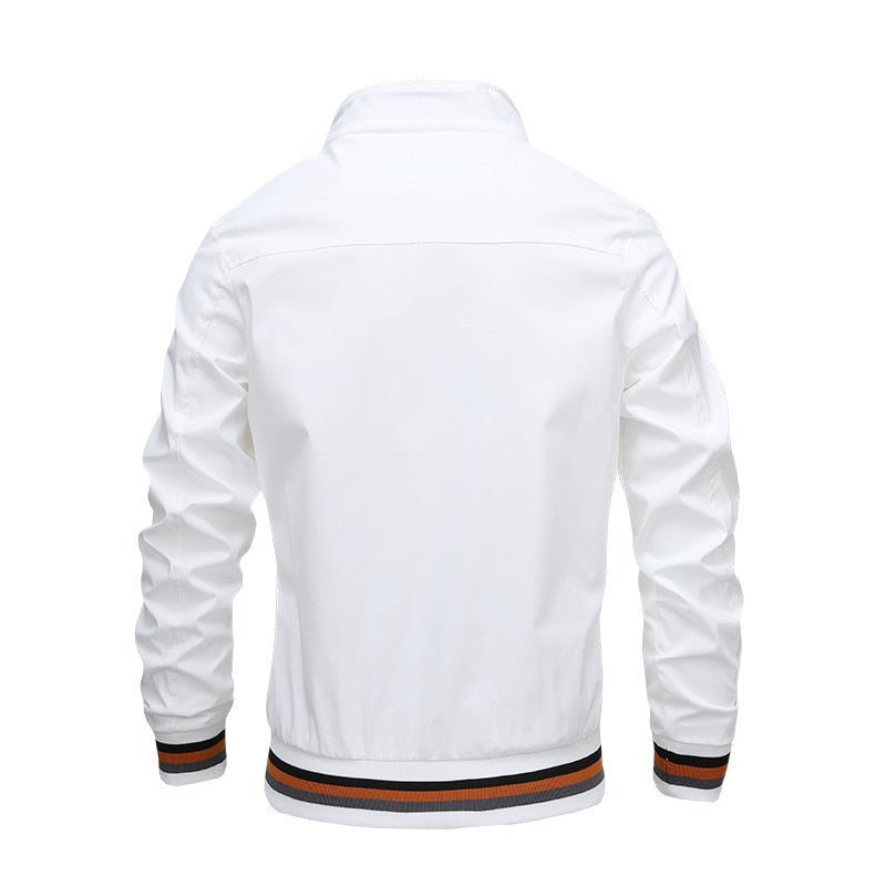 Men's Bomber Jacket Zip Up Ribbed Trim Classic Fit