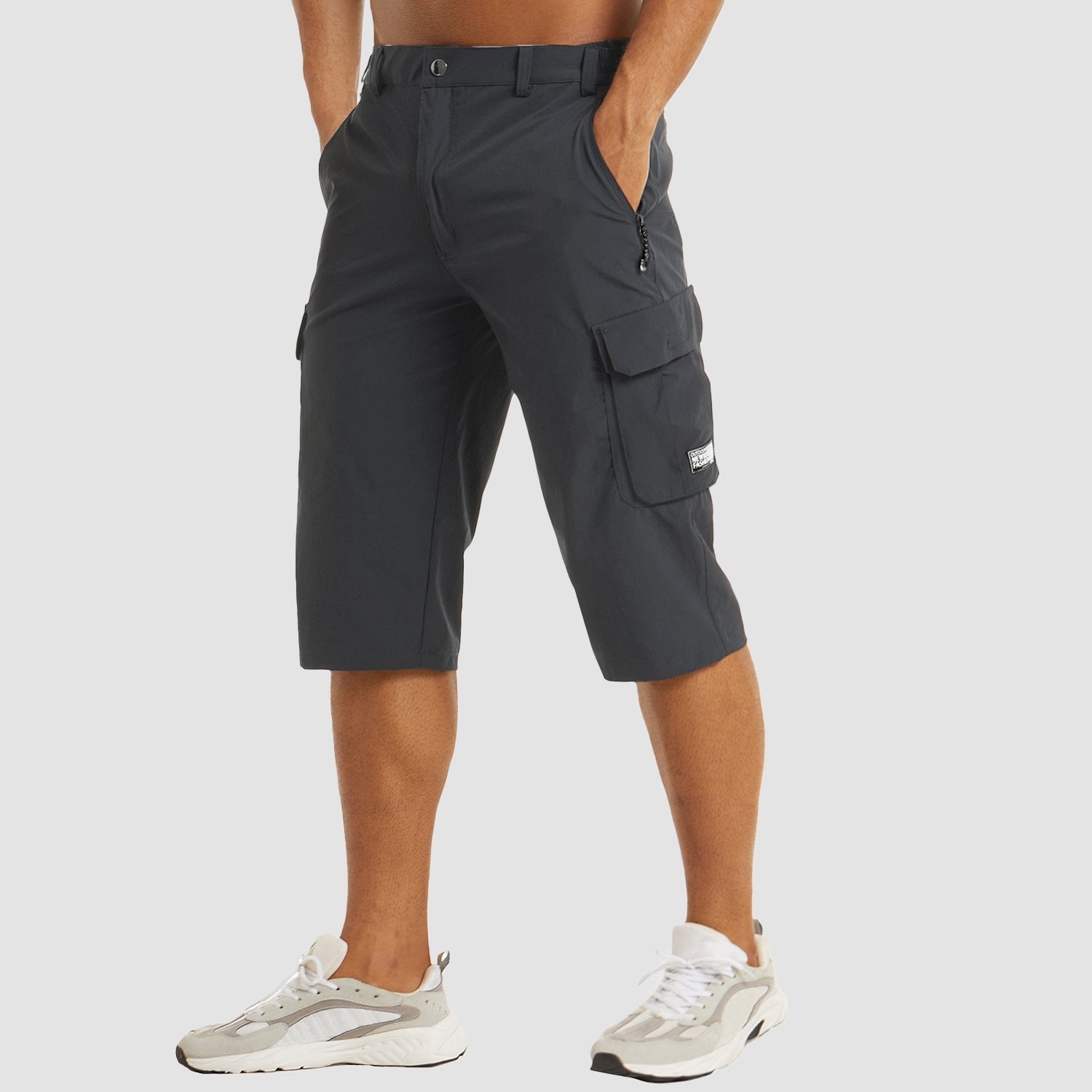 Men's Cargo Shorts Knee Length Multi Pocket Casual - Dark Gray