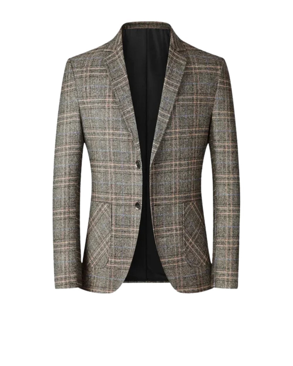 Men's Check Blazer Tailored Fit Premium Cotton Blend