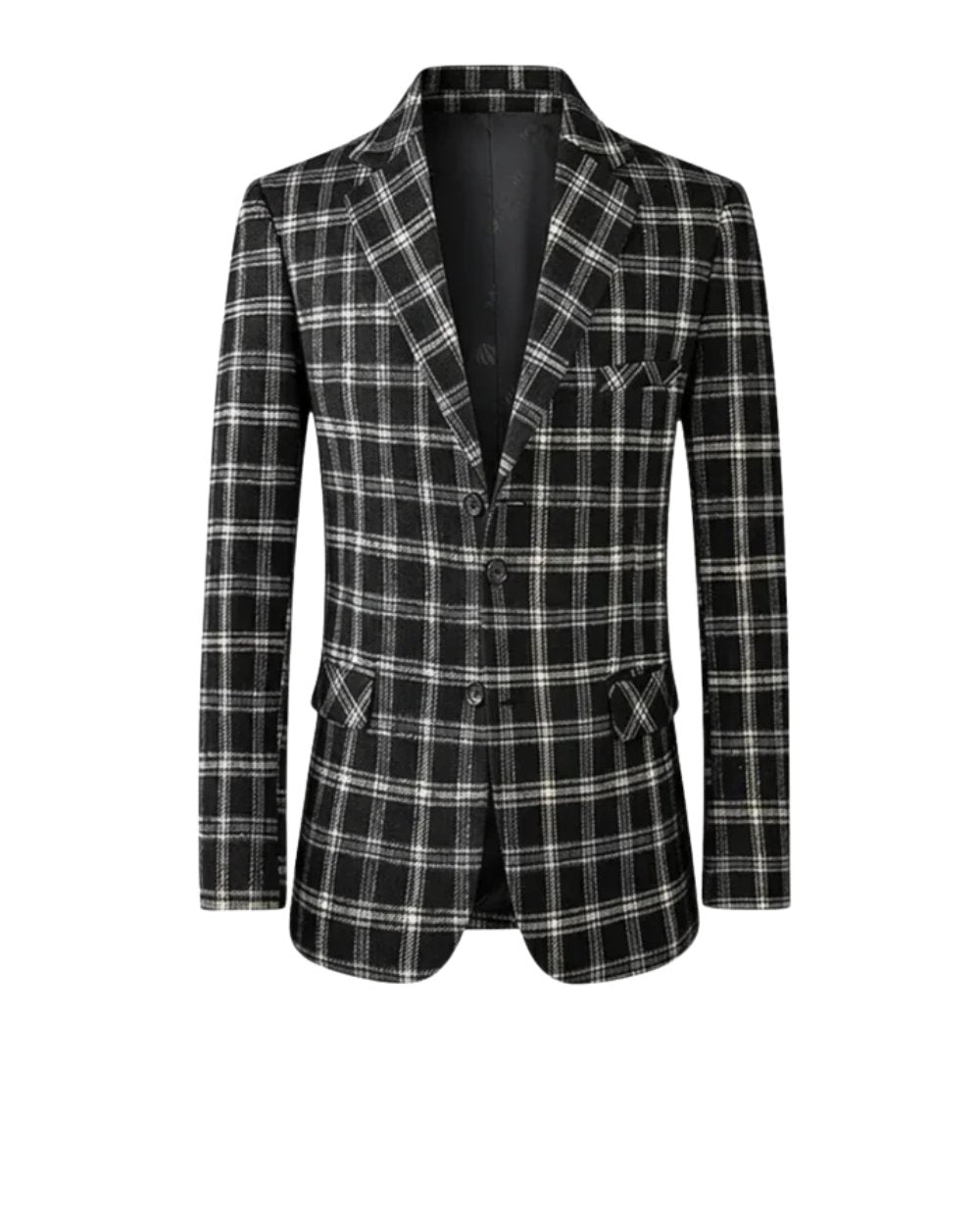 Men's Checked Blazer Tailored Fit Cotton Blend