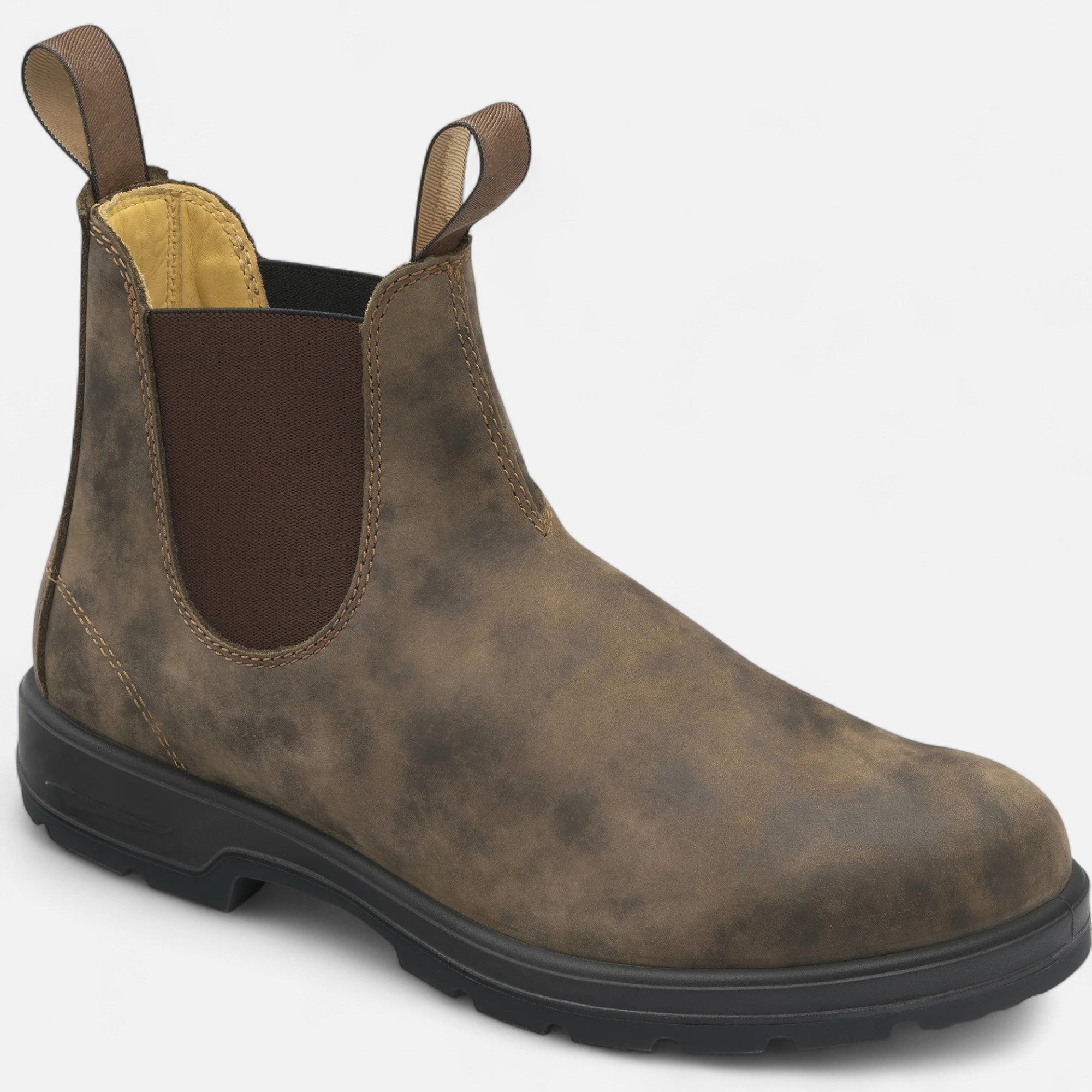 Men's Chelsea Boots Leather Slip-On Ankle Classic - Brown