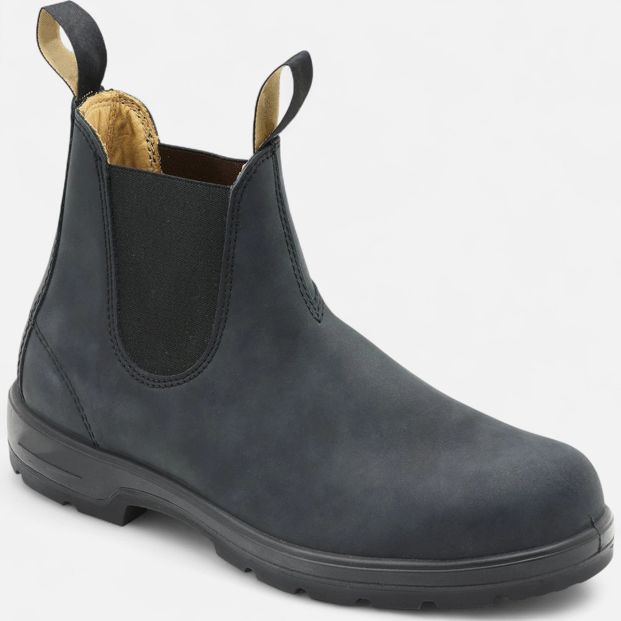 Men's Chelsea Boots Leather Slip-On Ankle Classic - Gray