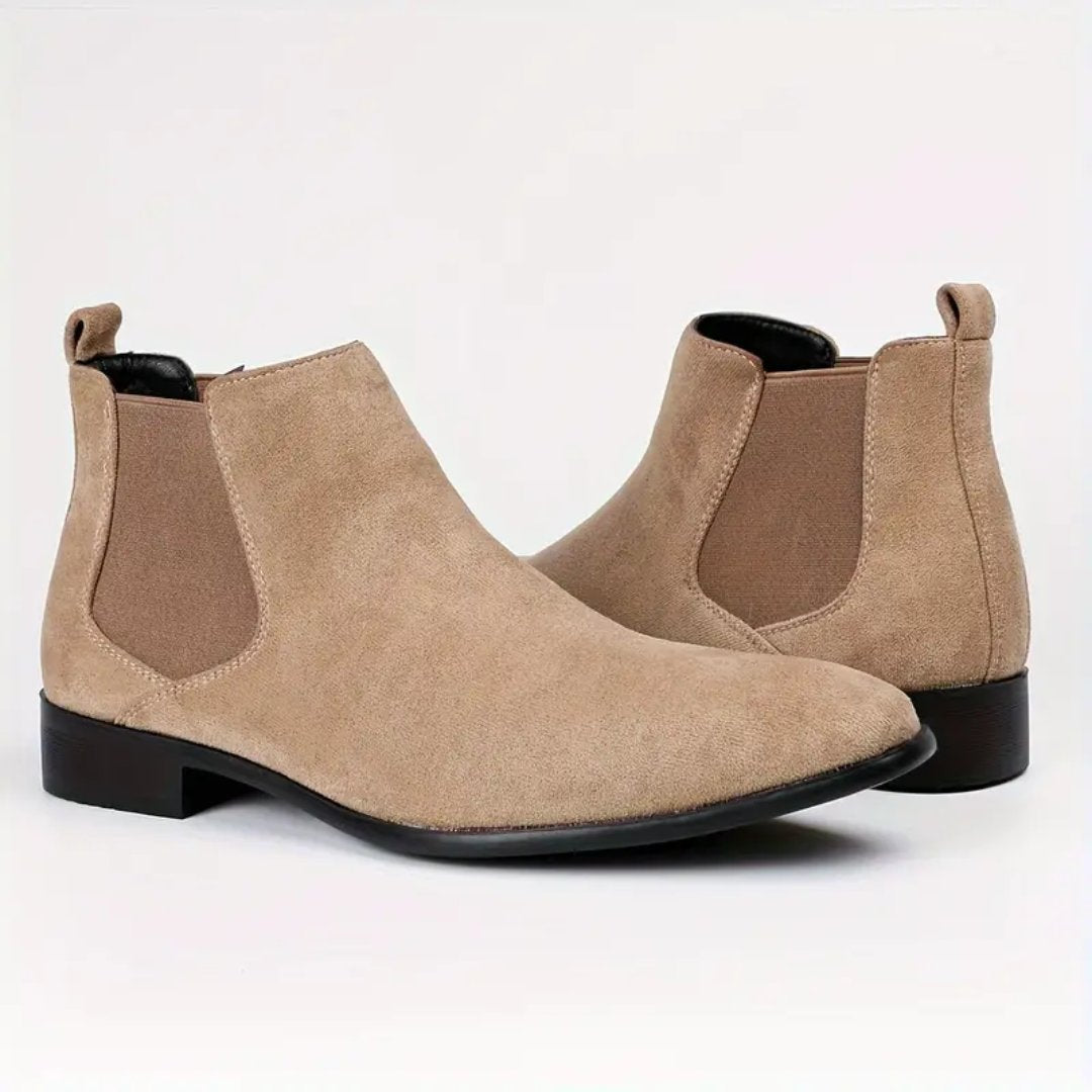 Men's Chelsea Boots Suede Ankle Elastic Side Panels