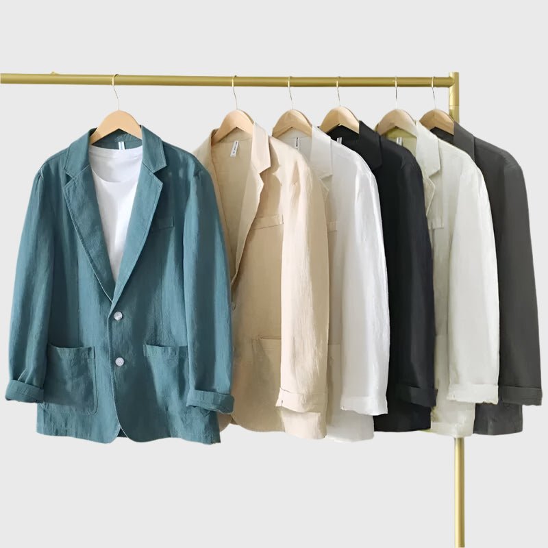 Men's Cotton Blazer Classic Tailored Smart Casual