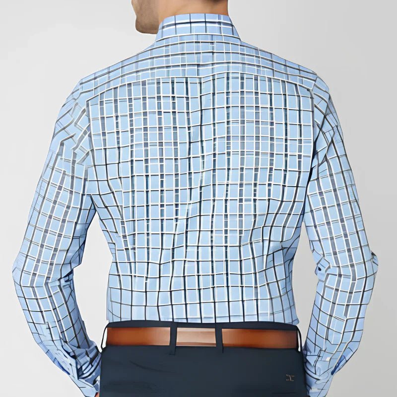 Men's Cotton Check Shirt Button Down Long Sleeve