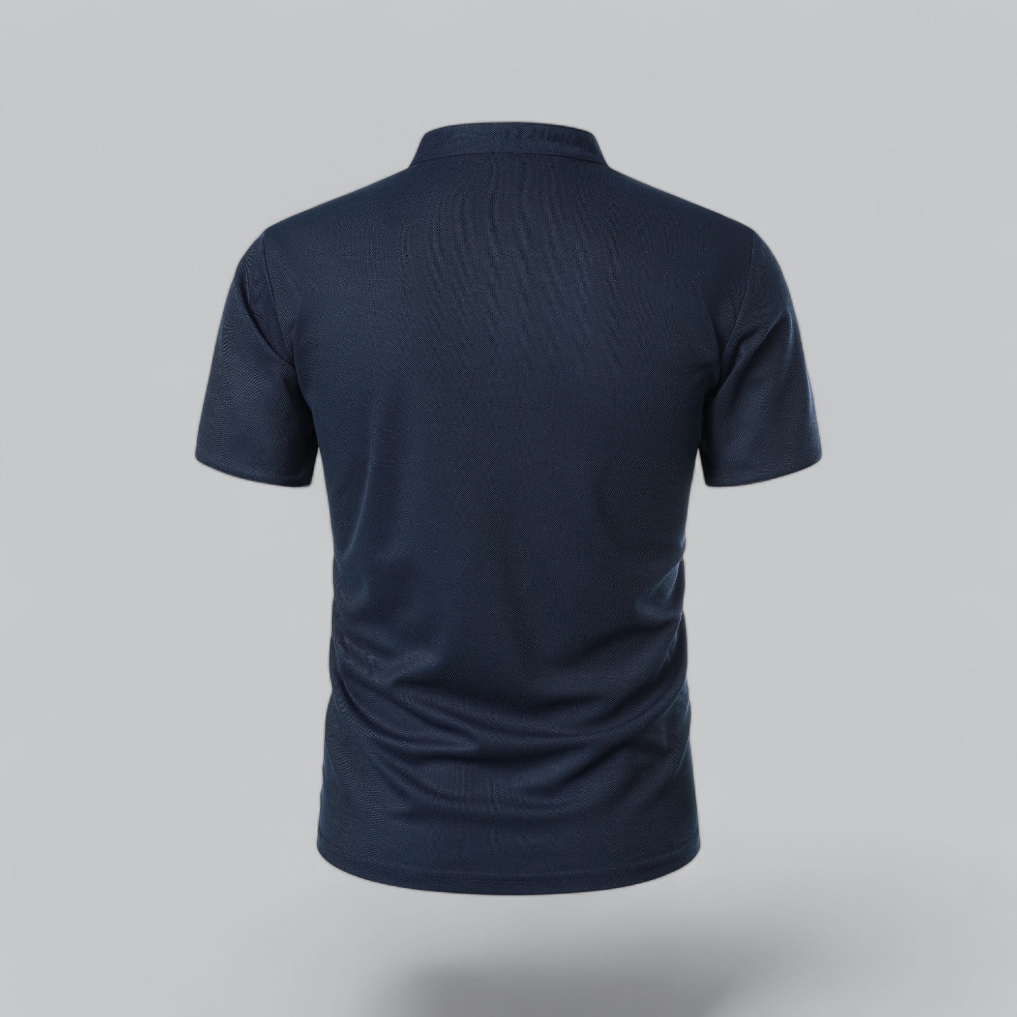 Men's Cotton Mandarin Collar Three-Button Polo Shirt