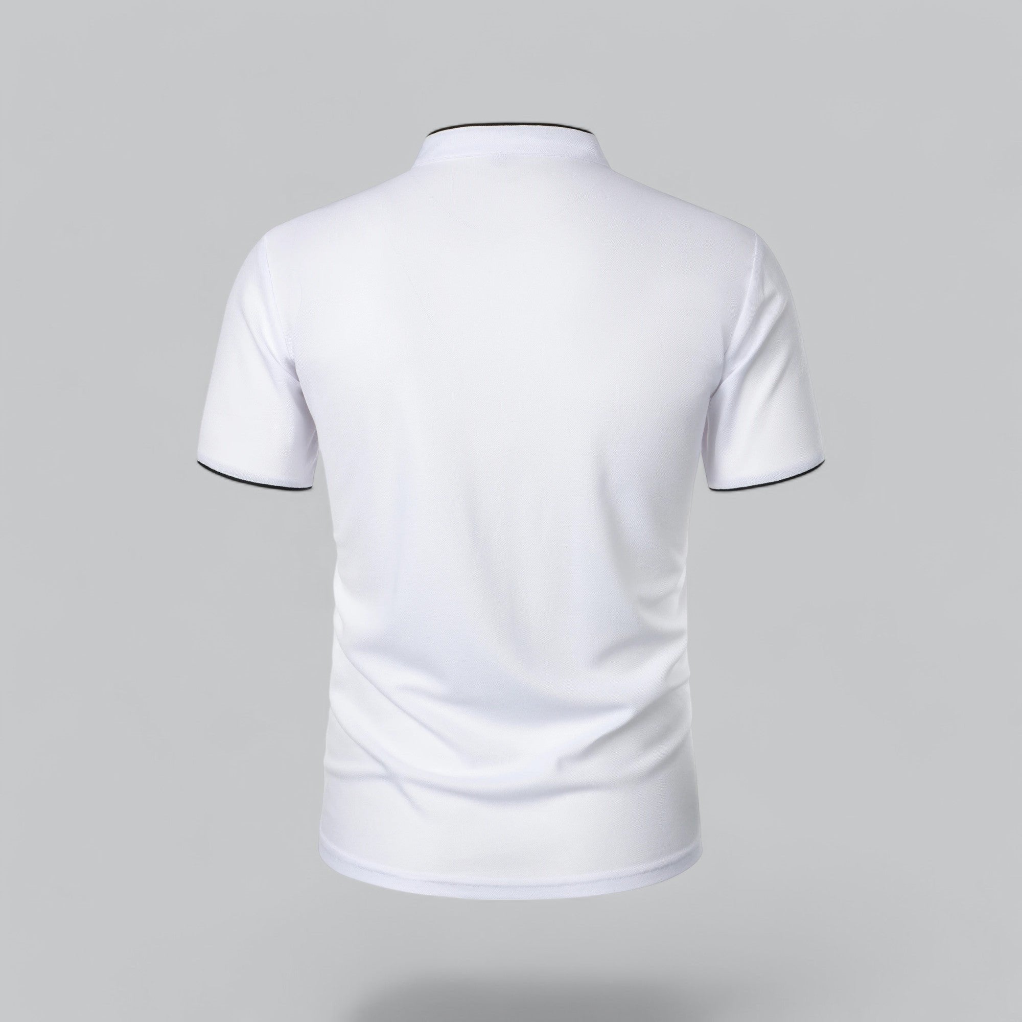 Men's Cotton Mandarin Collar Three-Button Polo Shirt