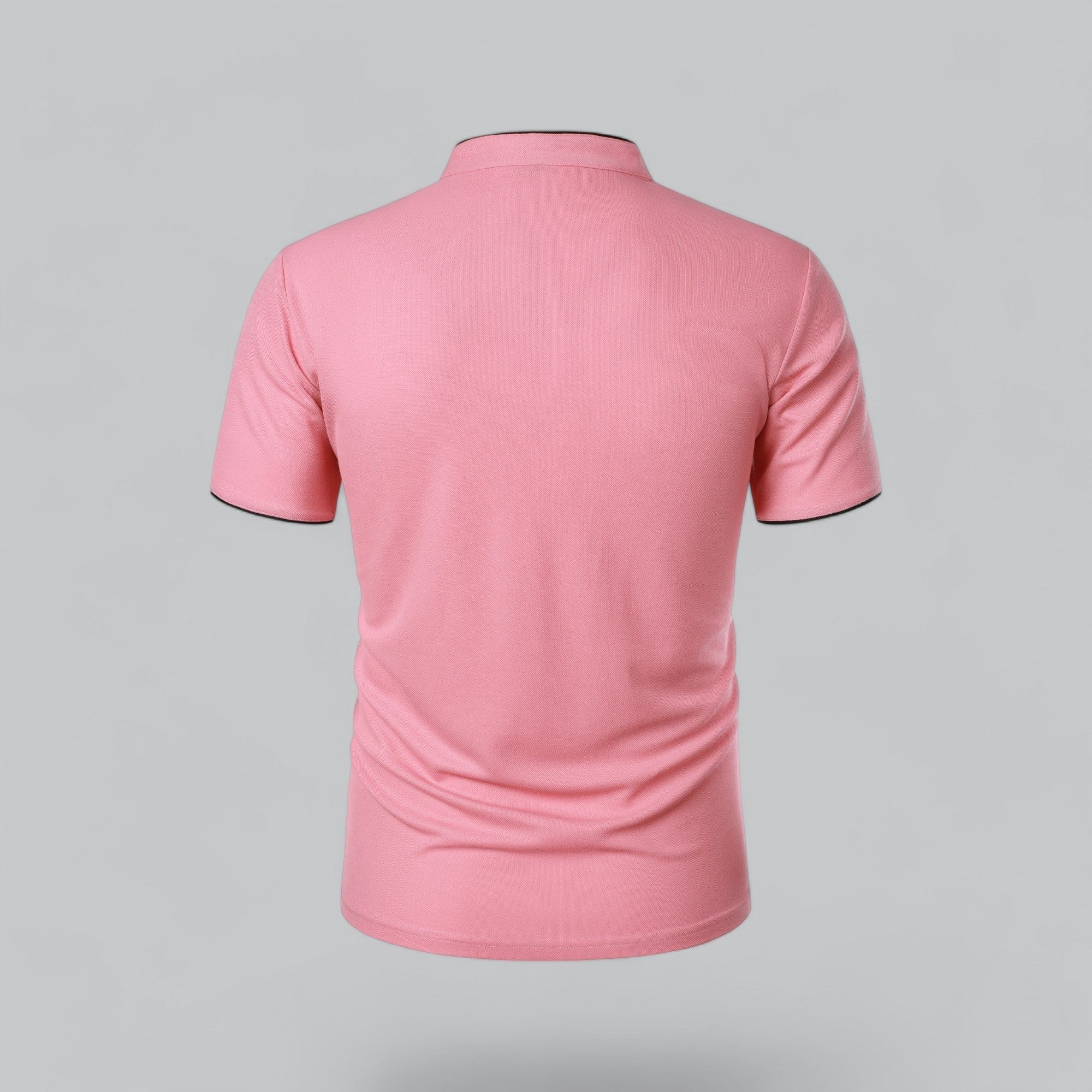 Men's Cotton Mandarin Collar Three-Button Polo Shirt