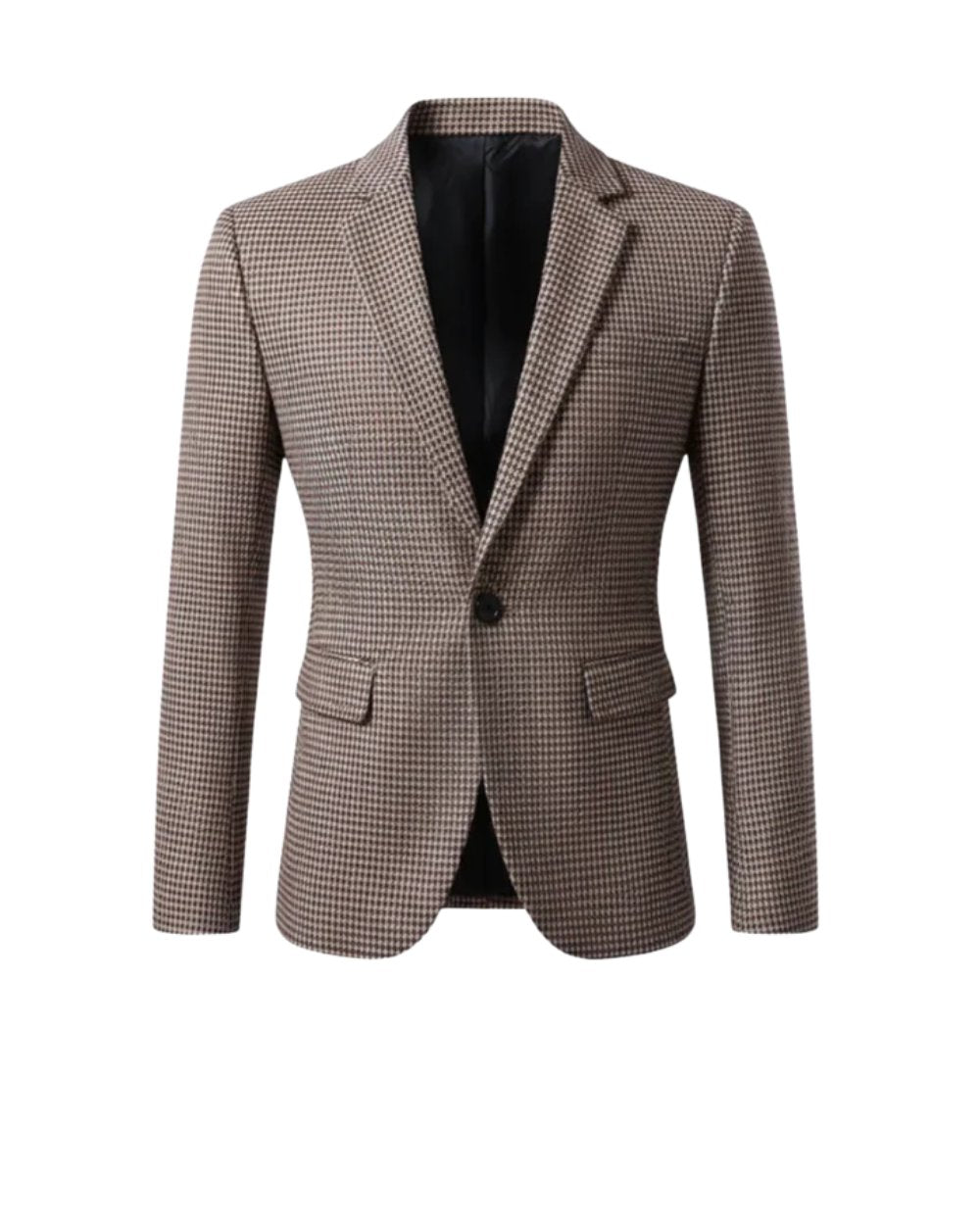 Men's Houndstooth Blazer Single Breasted Smart Casual