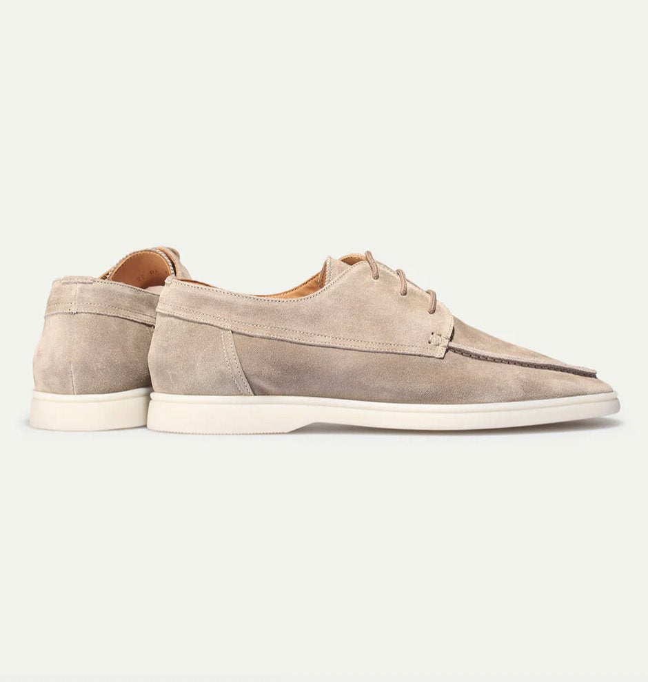 Men's Lace-Up Casual Loafers Suede Walking Shoes Comfort