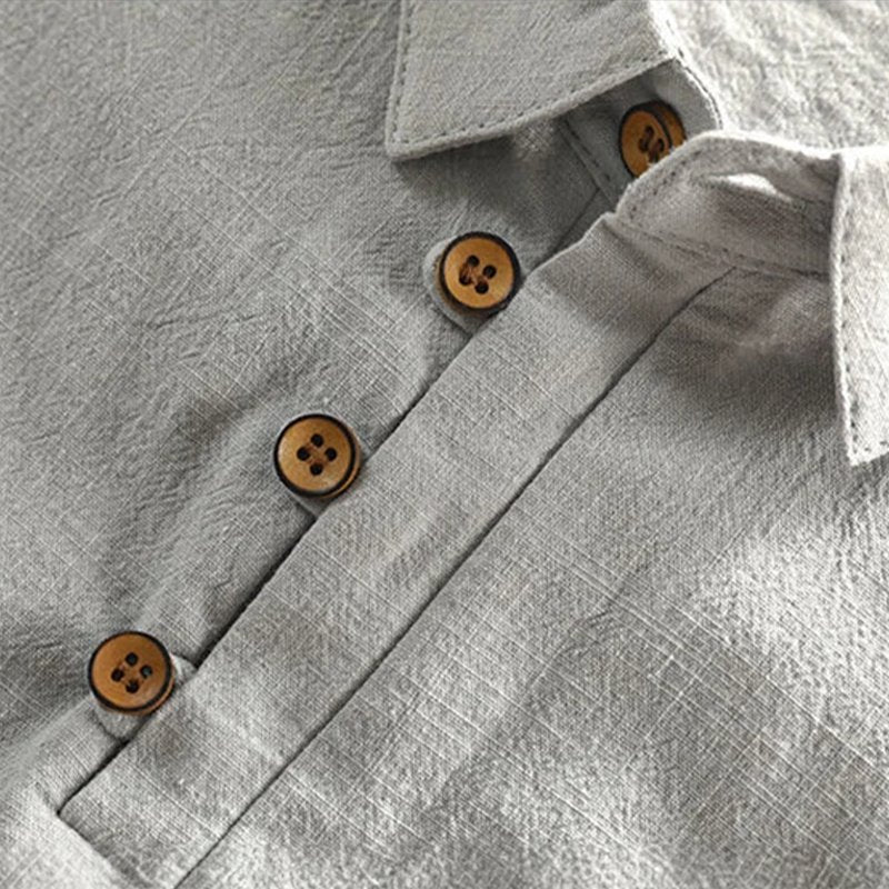 Men's Linen Short-Sleeve Regular-Fit Polo Shirt