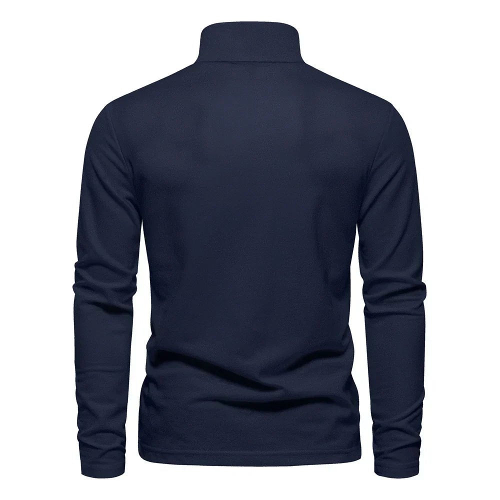 Men's Long Sleeve Polo Shirt Cotton Blend Pullover