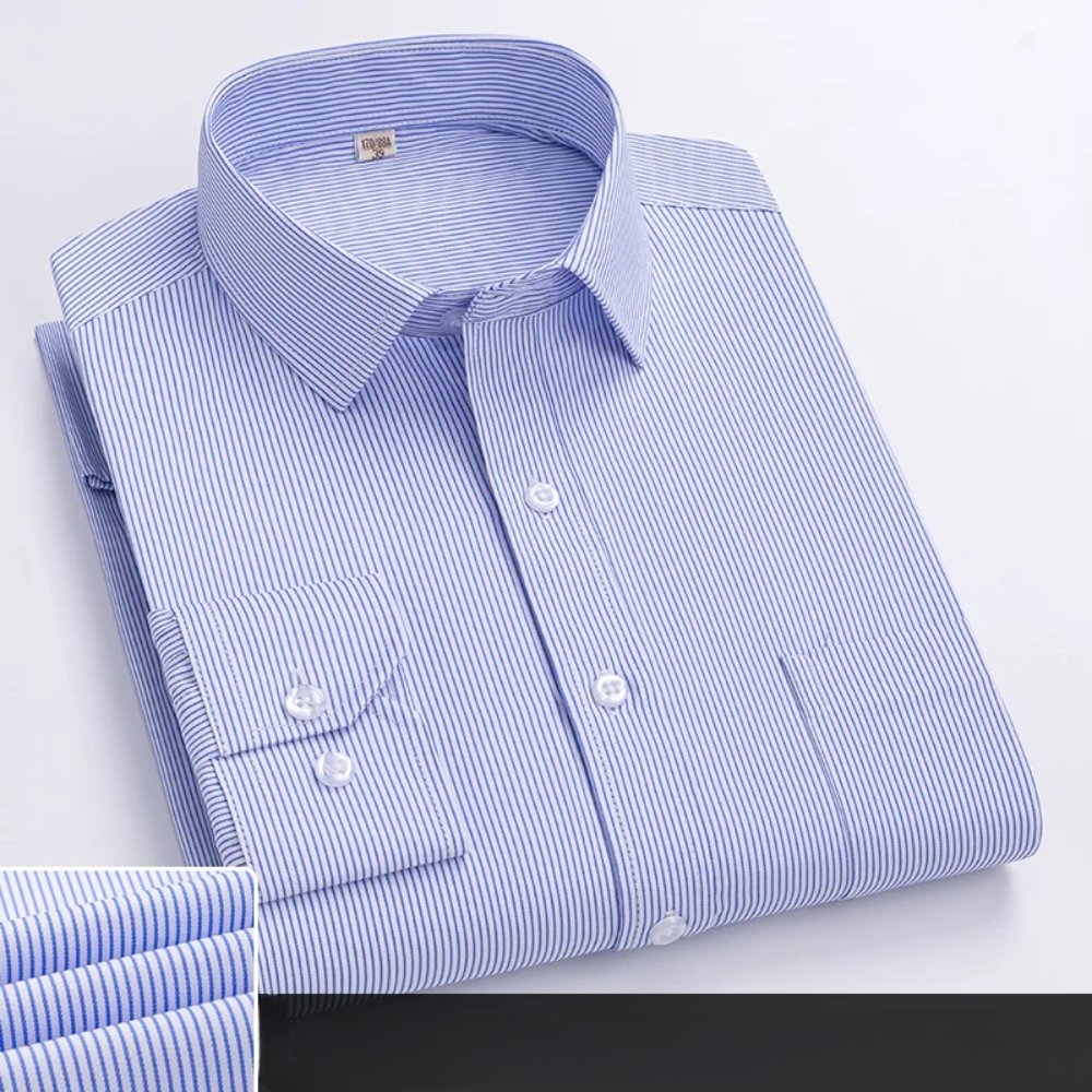 Men's Office Shirt Long Sleeve Cotton Blend Business - Light Blue