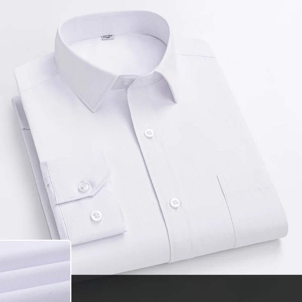 Men's Office Shirt Long Sleeve Cotton Blend Business - White