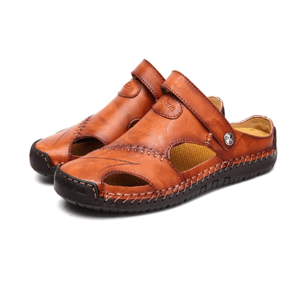 Men's Orthopedic Leather Closed-Toe Comfort Sandals Women Unisex