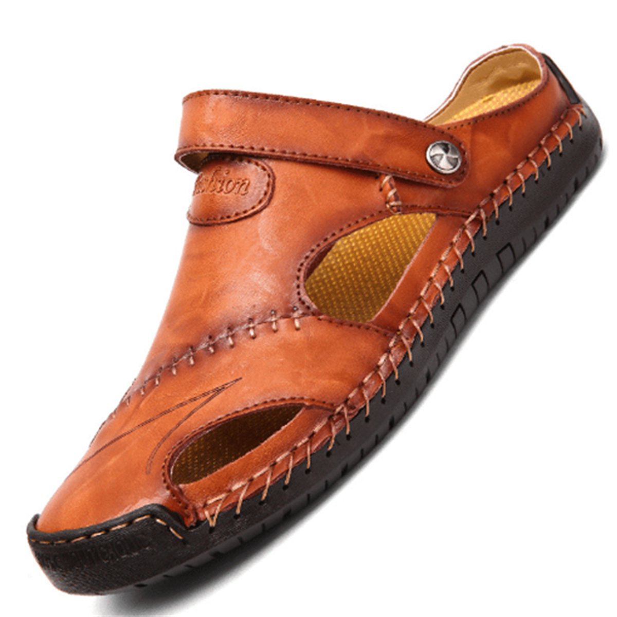 Men's Orthopedic Leather Closed-Toe Comfort Sandals Women Unisex