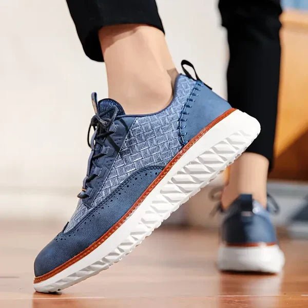 Men's Platform Walking Sneakers Lace Up Textured Design