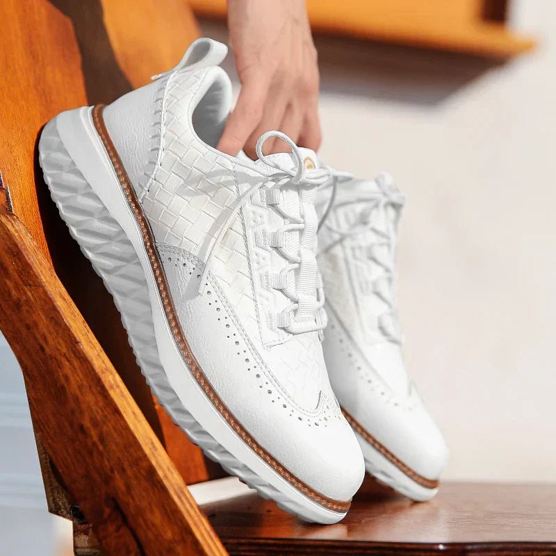 Men's Platform Walking Sneakers Lace Up Textured Design