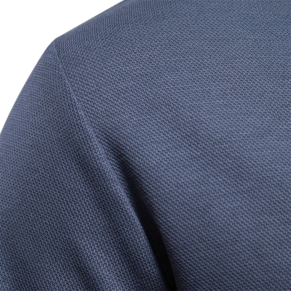 Men's Polo Sweater Long Sleeve Knit Pullover Classic