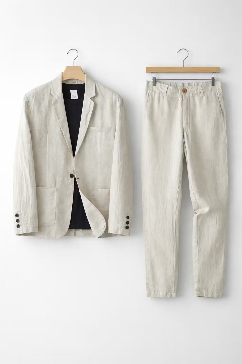 Men's Relaxed-Fit Linen Two-Piece Suit Set