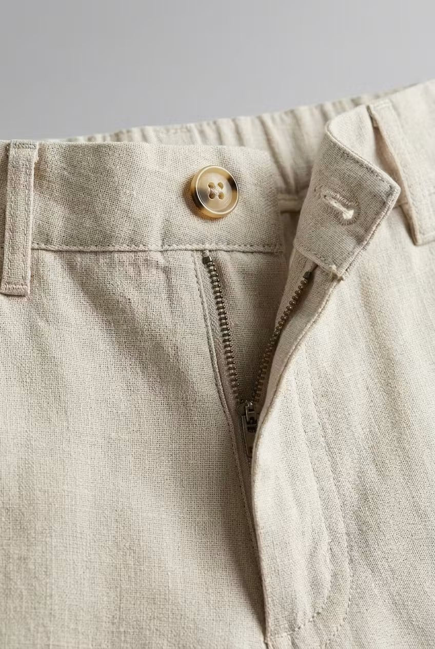 Men's Relaxed-Fit Linen Two-Piece Suit Set