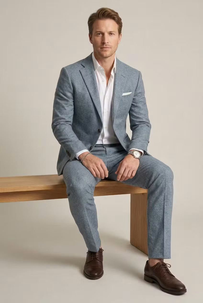 Men's Slim-Fit Structured Nylon Blend Two-Piece Set