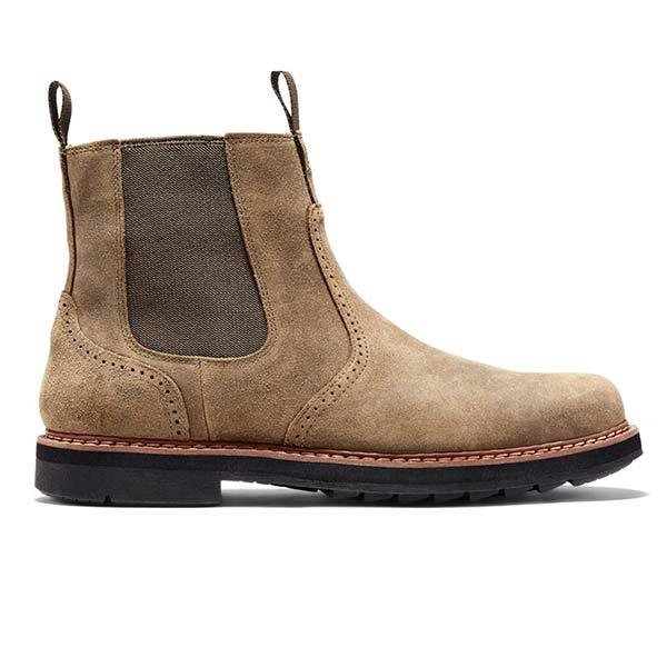 Men's Suede Chelsea Boots with Elastic Side Panels