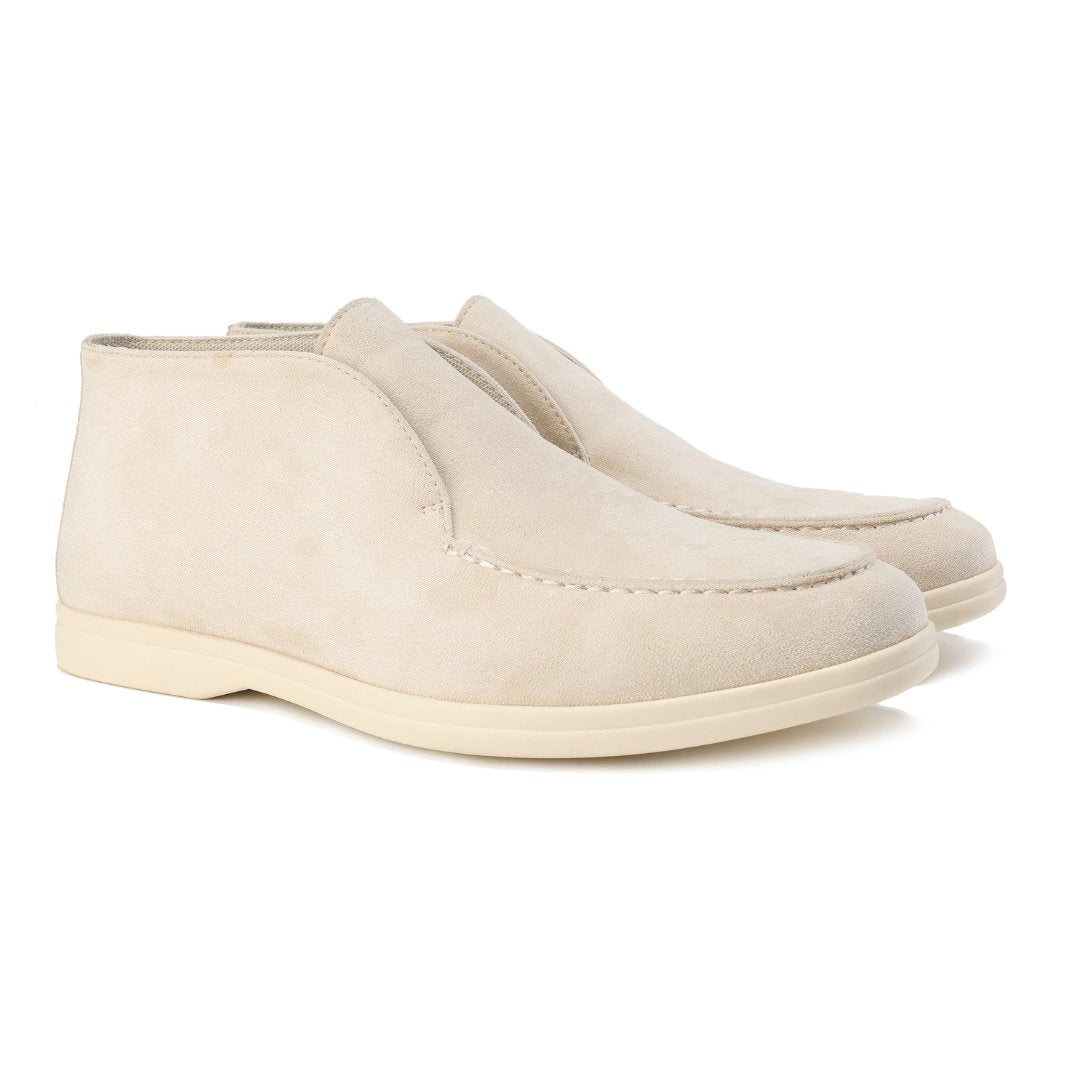 Men's Suede Chukka Boots Slip-On Ankle Height Casual - Beige