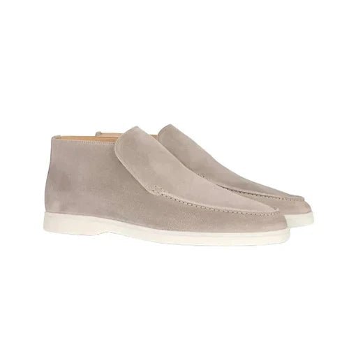 Men's Suede Chukka Boots Slip-On Desert Style Comfort - Beige