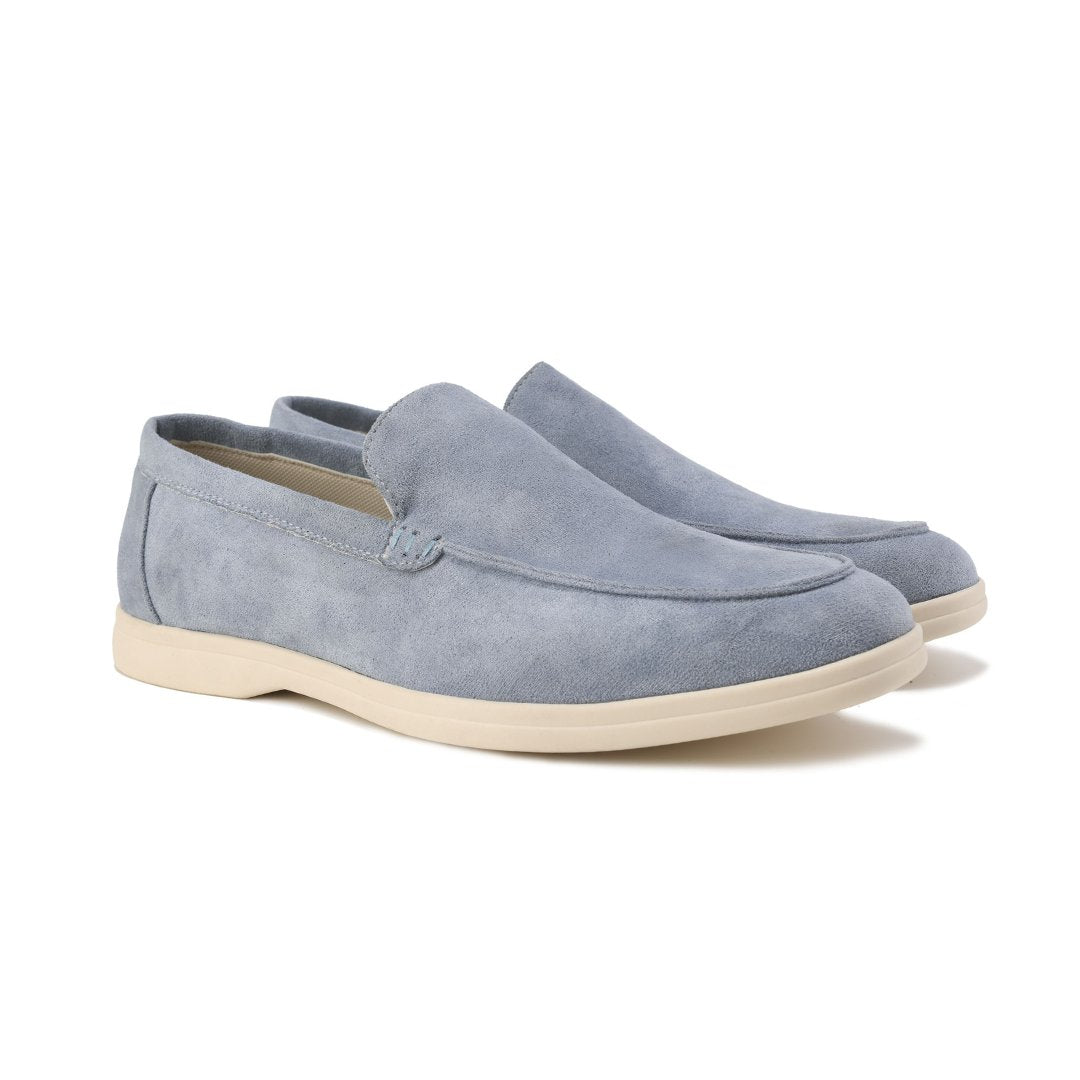 Men's Suede Loafers Slip-On Casual Comfort Shoes - Misty Blue