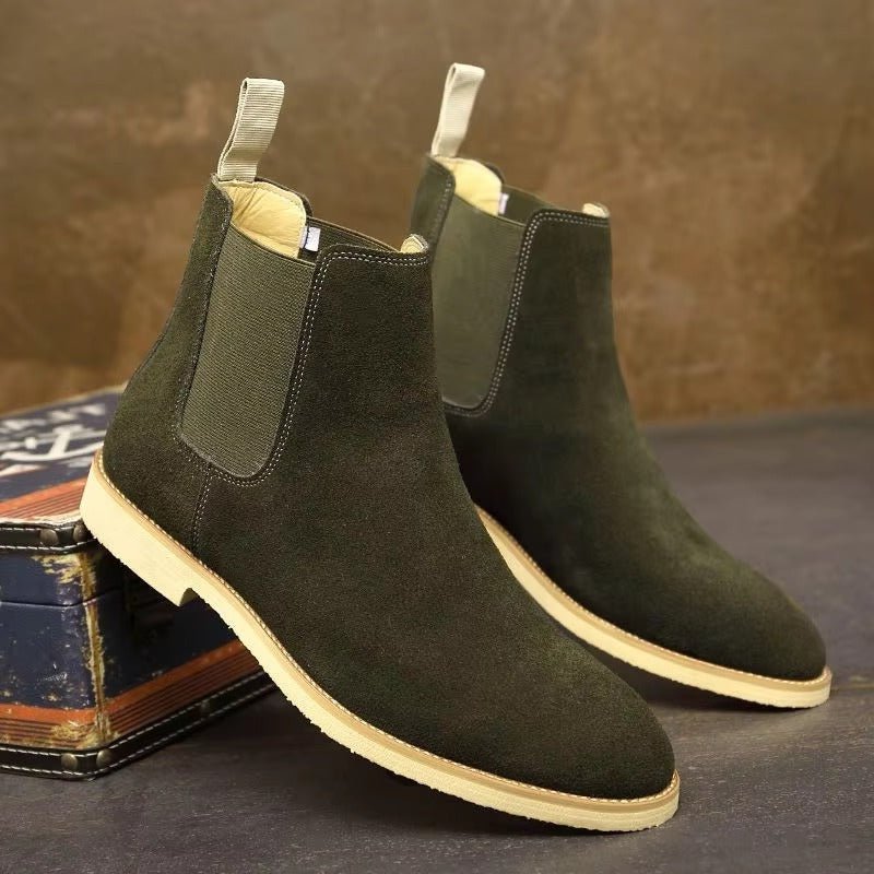 Men's Suede Slip-On Chelsea Ankle Boots