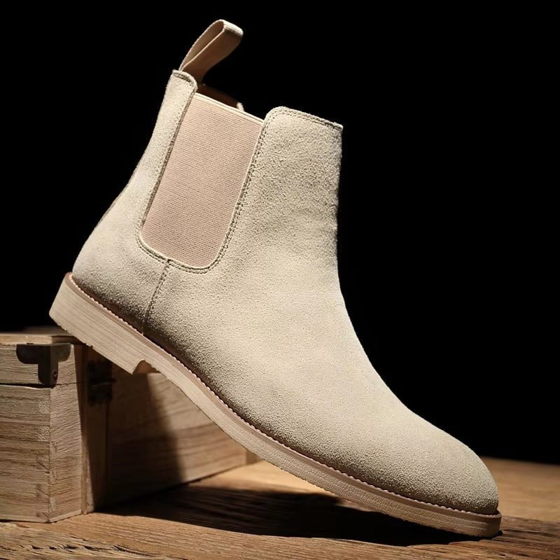Men's Suede Slip-On Chelsea Ankle Boots