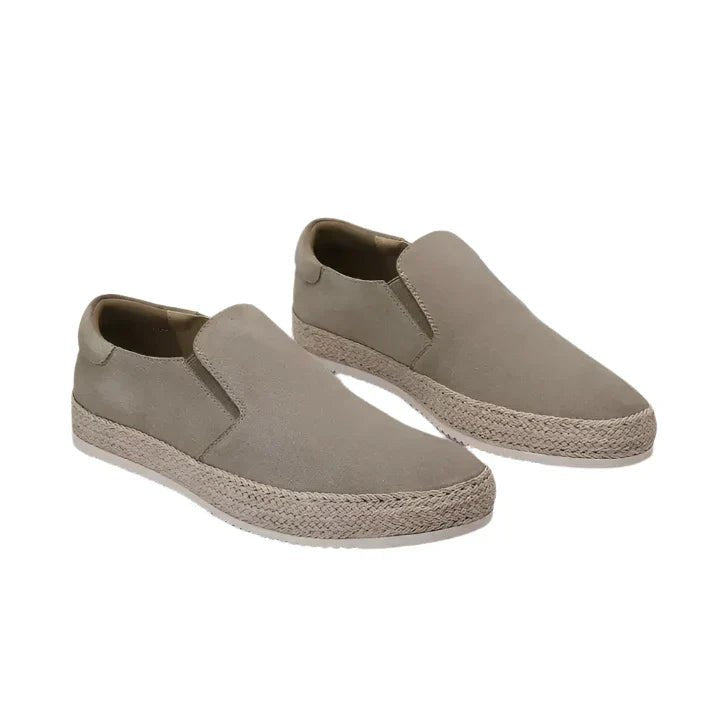 Men's Suede Slip-On Shoes Espadrille Sole Casual - Khaki