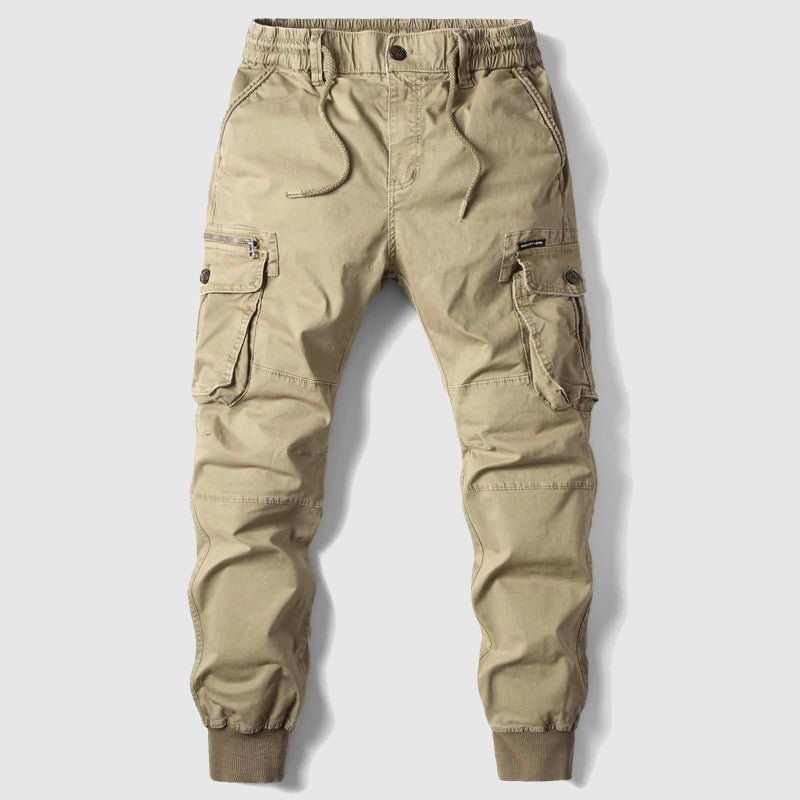 Men's Tactical Multi-Pocket Cargo Jogger Pants - Khaki