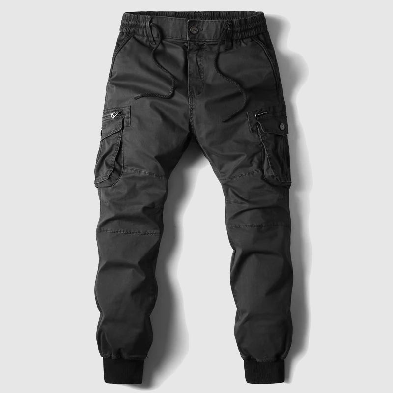 Men's Tactical Multi-Pocket Cargo Jogger Pants - Black