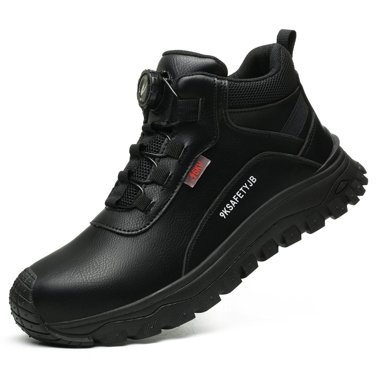 Men's Work Boots Composite Toe Safety Dial Lacing - Black