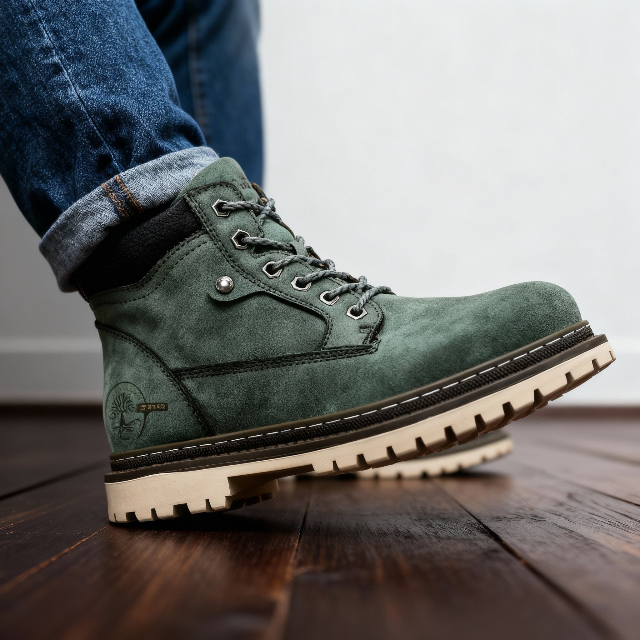 Men's Work Boots Lace-Up Leather Anti-Slip Cushioned