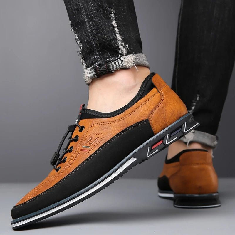 Men's Work Boots Leather Oxford Lace-Up Casual