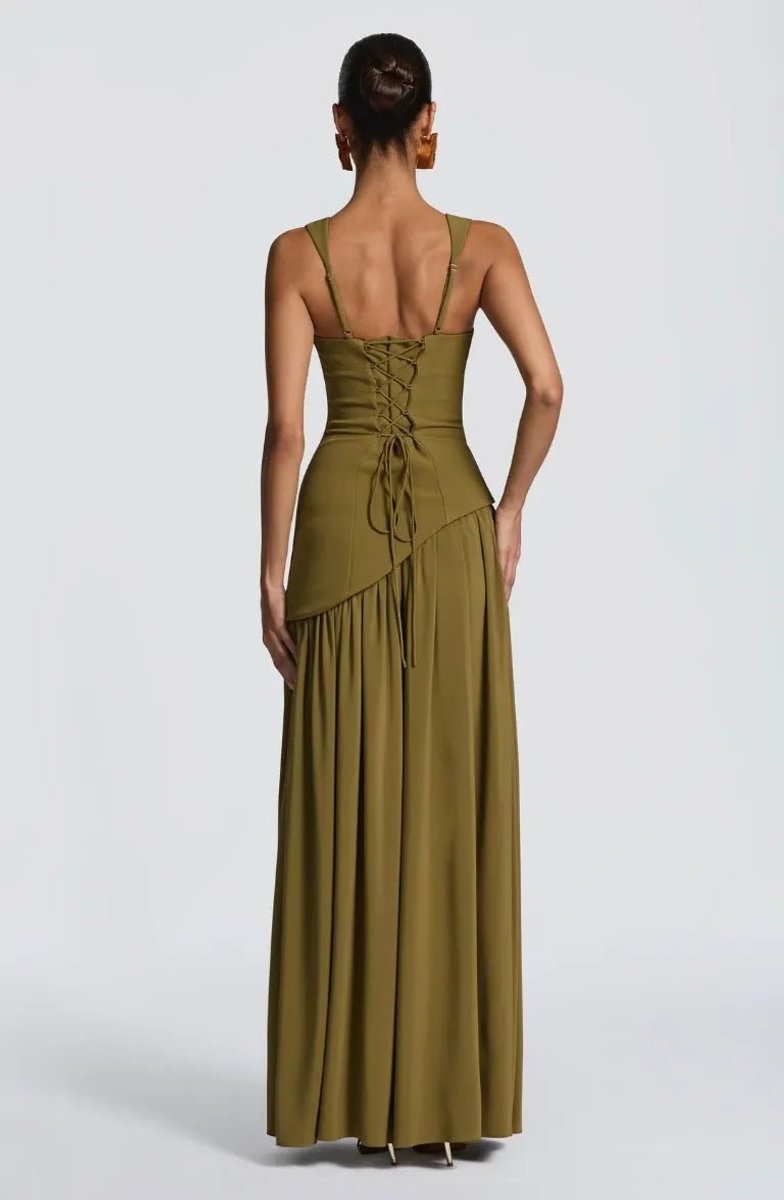 Mother of the Bride Dress Sleeveless Corseted A-Line Maxi Gown Side Slit