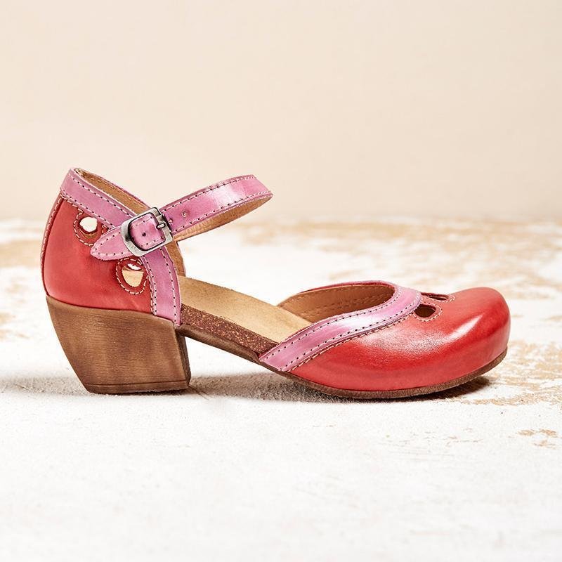Orthopedic T-Bar Sandals Low Heel Arch Support Comfort