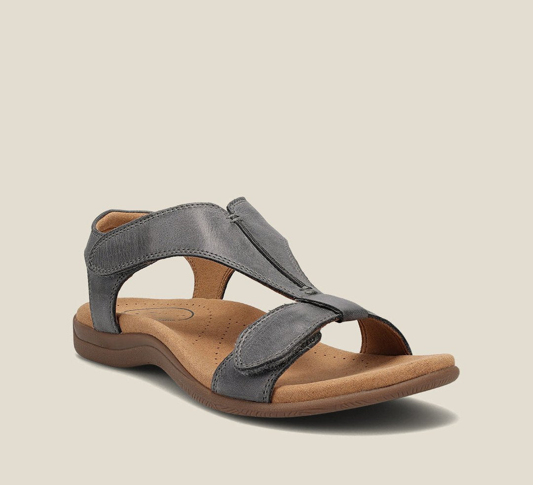 Orthopedic T-Strap Sandals Memory Foam Velcro Comfort - Grey (almost sold out)