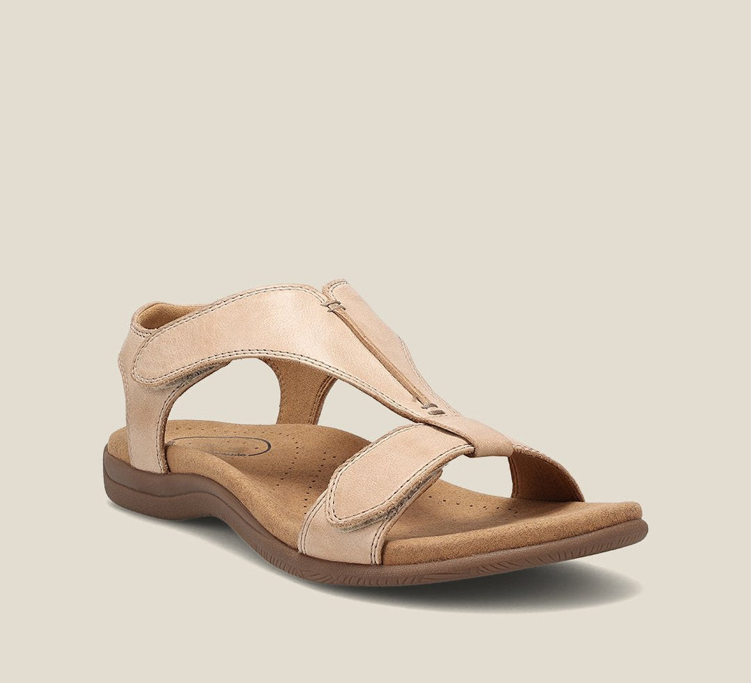 Orthopedic T-Strap Sandals Memory Foam Velcro Comfort - Beige (almost sold out)